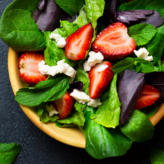 Strawberry, feta, spinach and walnut salad